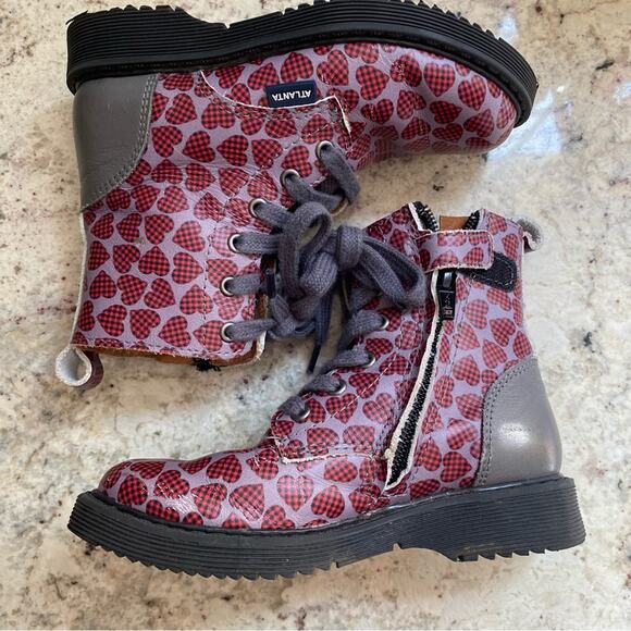 ATLANTA MOCASSIN $149 Kids Gray Heart Boot Portugal EU 27 US 10 Sold Out - Picture 2 of 14